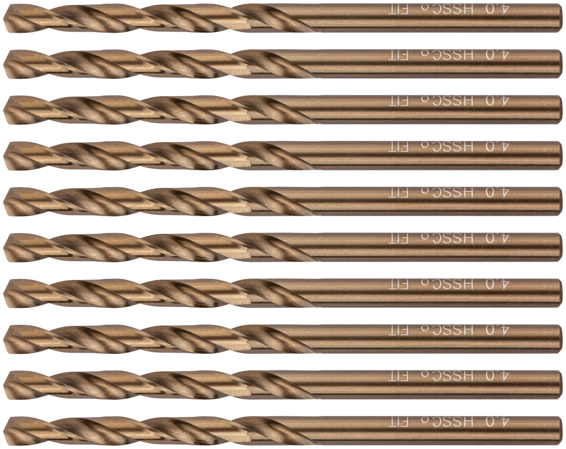 Сверла по металлу HSS с добавкой кобальта 5% Профи 4,0 мм (10 шт.) (33940)
