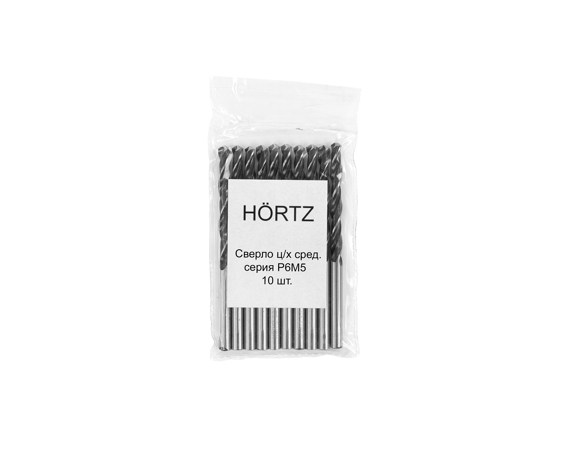 Сверло цилиндрический хвостовик 4,9 средняя серия Р6М5 HORTZ (10 шт)