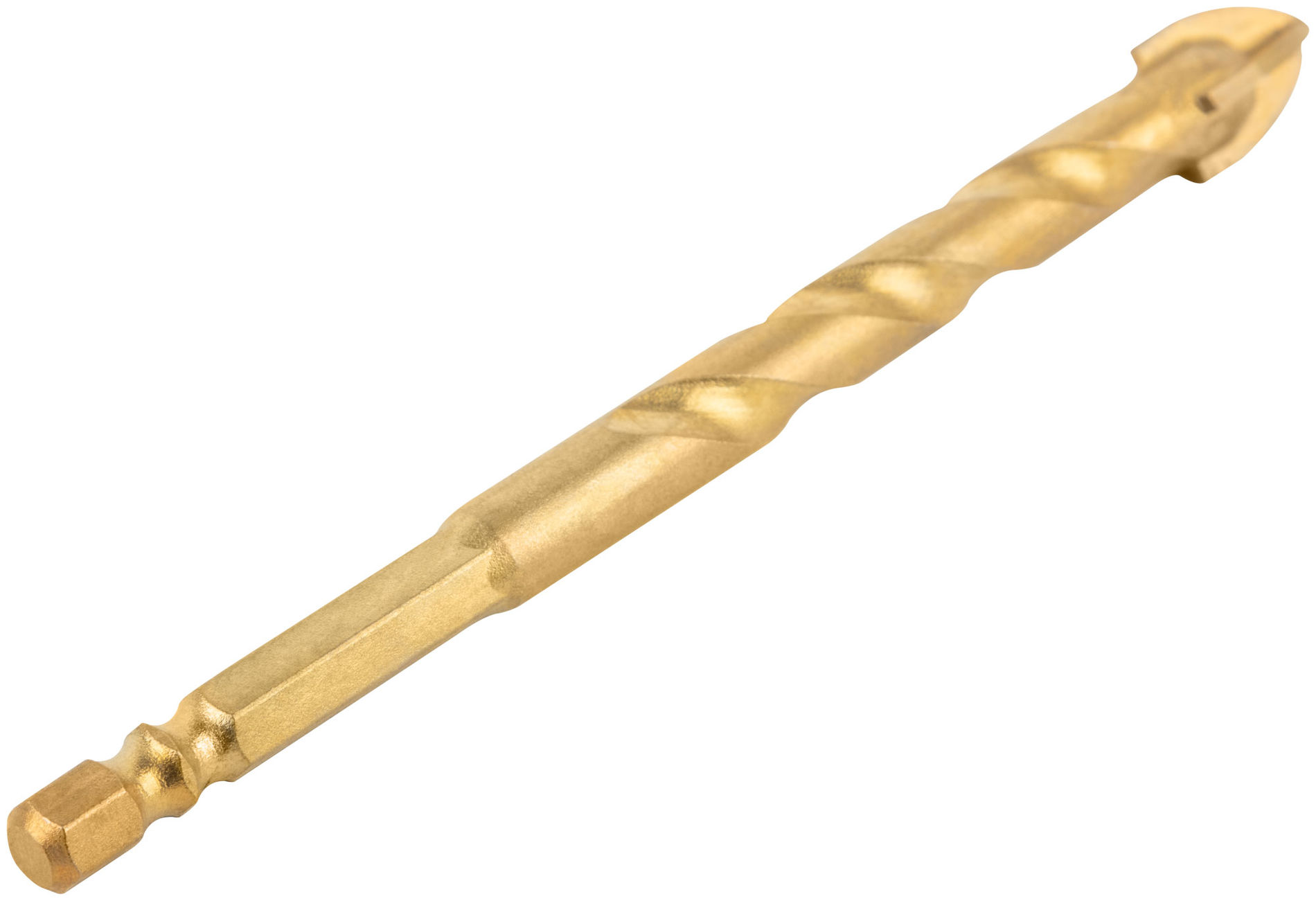 Сверло универсальное, 4 режущие кромки, титановое покрытие, шестигранный U-хвостовик под биту, 12х120 мм (35168)