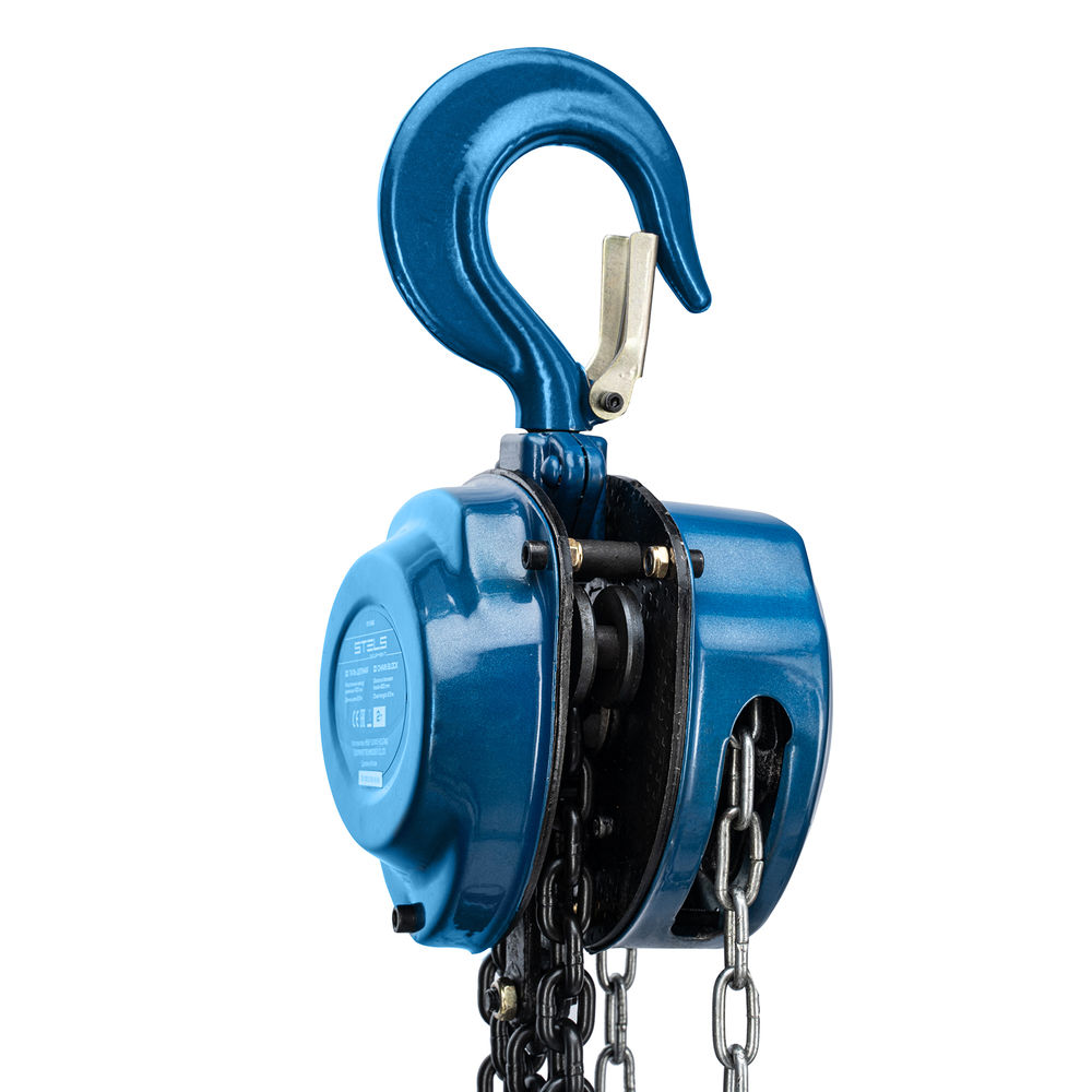 Таль цепная, 2 т, h подъема 2.5 м, расстояние между крюками 400 мм Stels (51946)