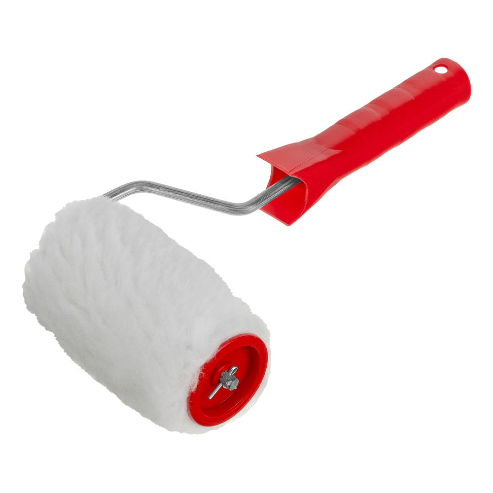 Валик Искусственный мех, в сборе, 100 мм, D 48 мм, D ручки 6 мм, крепление шплинтом Сибртех (80151)