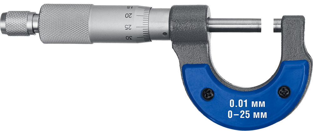 Микрометр гладкий механический 0–25 мм ЗУБР Профессионал 34480-25_z02