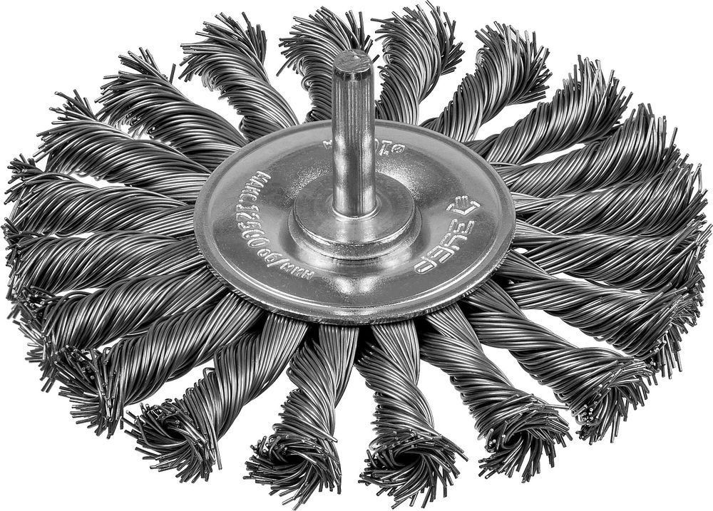 Щетка дисковая для дрели 100 мм, жгутированная стальная проволока 0.5 мм ЗУБР Профессионал 3522-100_z02