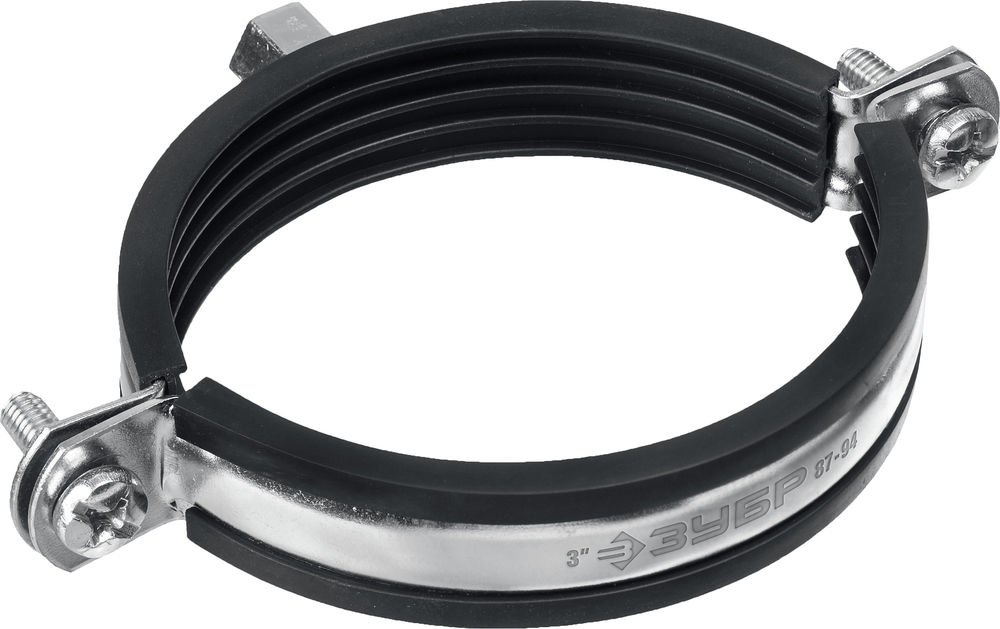 Хомут трубный с гайкой 3, М8/М10, цинк, 10 шт ЗУБР 37880-87-94  