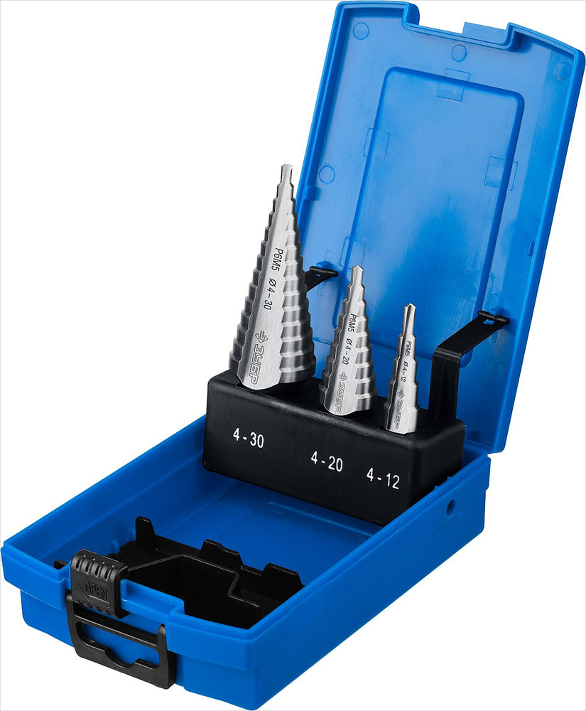 Набор ступенчатых сверл 4–30 мм, 3 шт, сталь Р6М5 ЗУБР Профессионал 29670-4-30-H3_z01