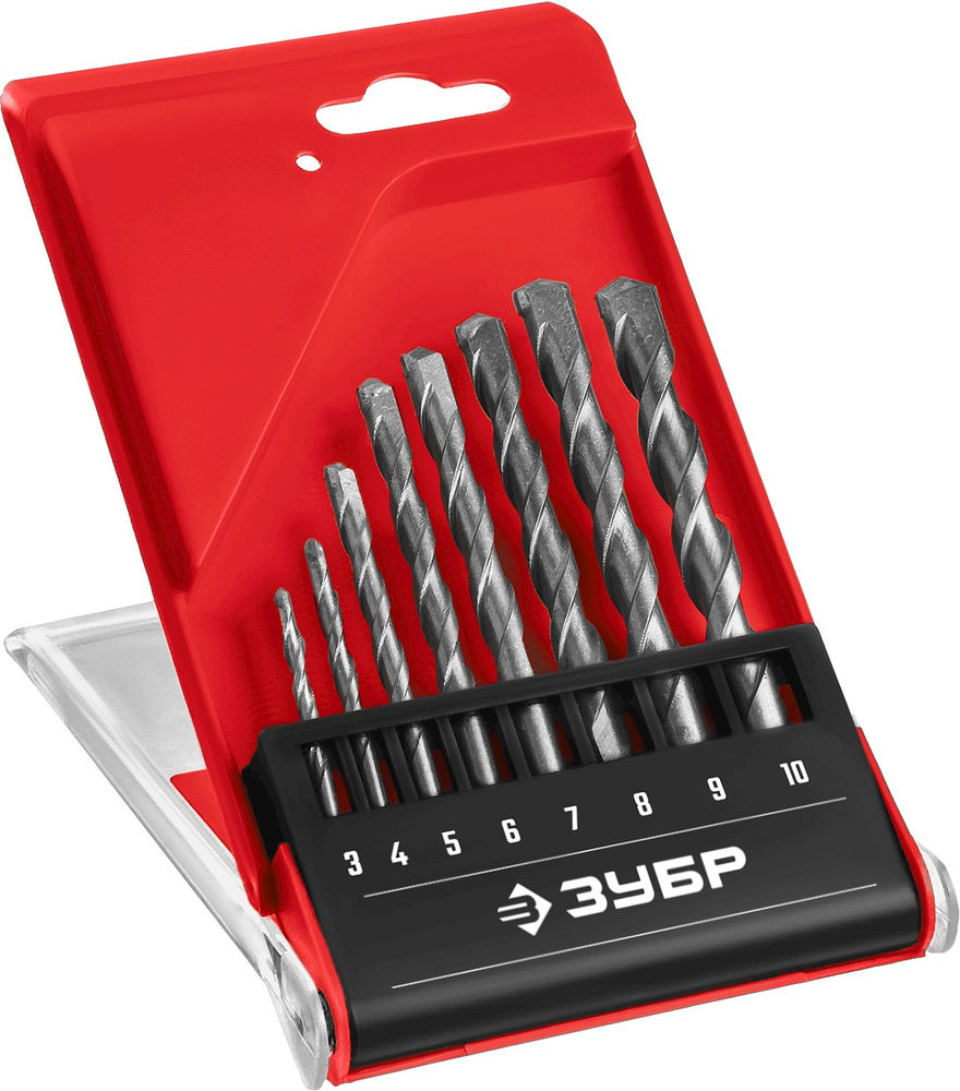 Набор сверл по бетону 8 шт (d 3-4-5-6-7-8-9-10 мм) ЗУБР 2922-H8_z02