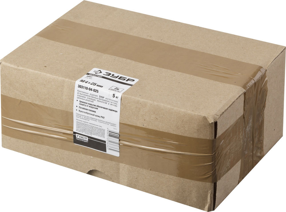 Винт с потайной головкой M4?25 мм DIN 965 кл. пр. 4.8 цинк 5 кг ЗУБР 303110-04-025