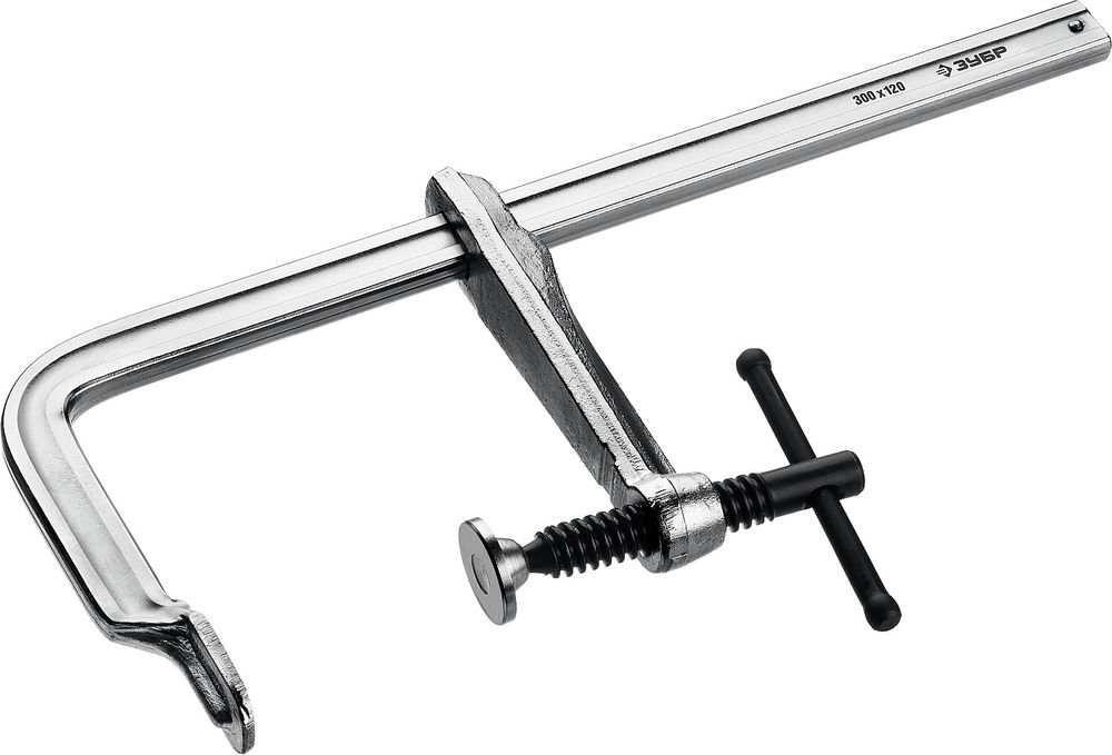 Цельнокованая струбцина КС-300/120, F, 300 х 120 мм ЗУБР Профессионал 32157-120-300