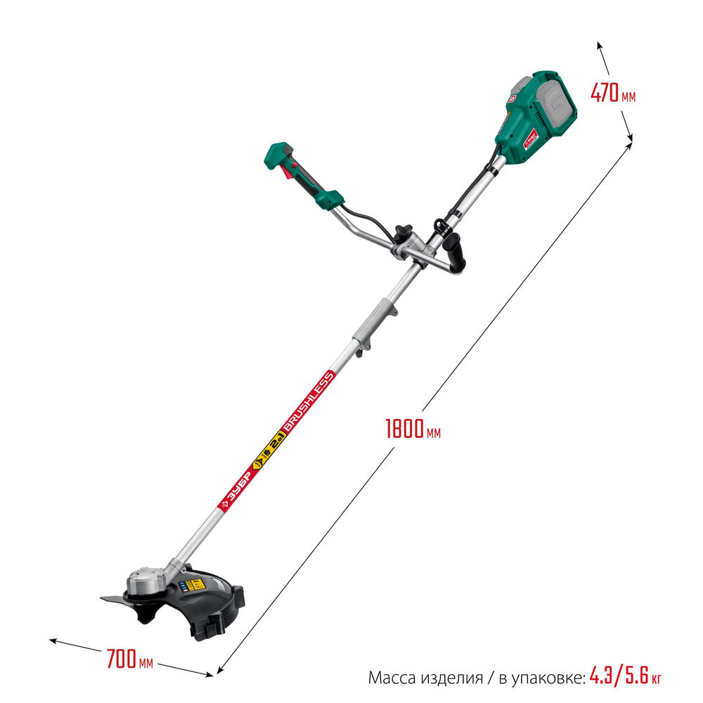 Бесщеточный триммер 36 В 35/25.5 см без АКБ ЗУБР С1-18 ТАБ-365