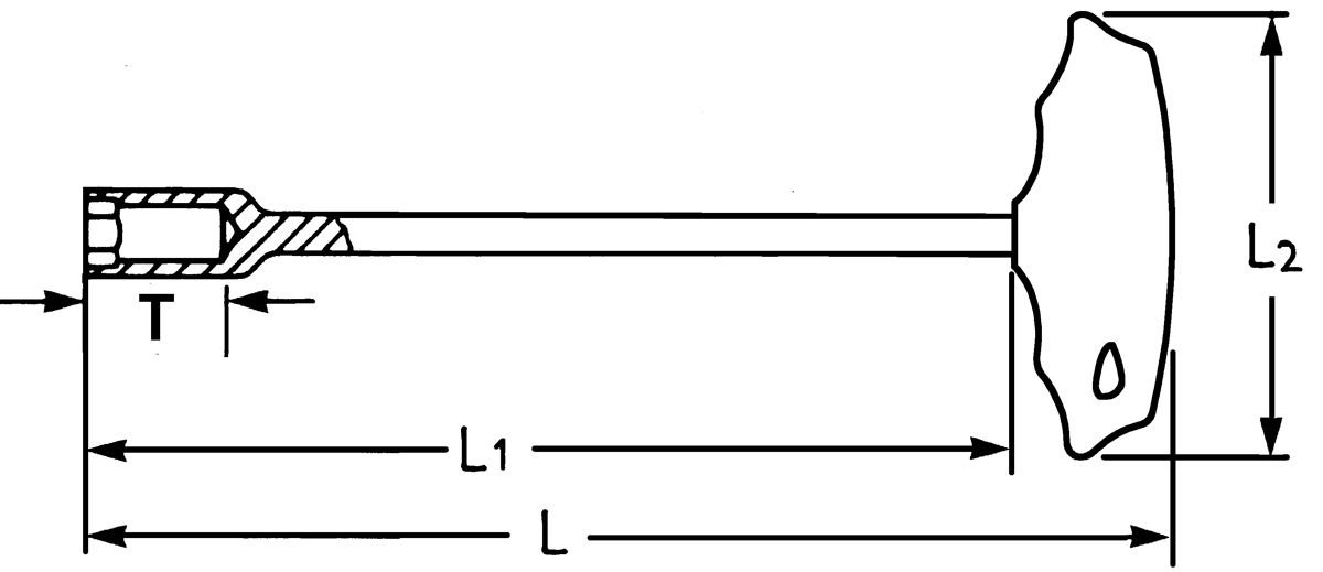 5080542 Отвёртка торцевая с внутренним шестигранником, с Т-образной рукояткой, 13 x 270 мм (HE-50805421380)