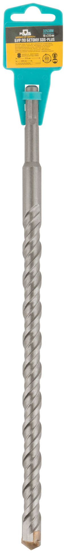 Бур по бетону SDS PLUS с двойной резьбой 16х310 мм (32538М)