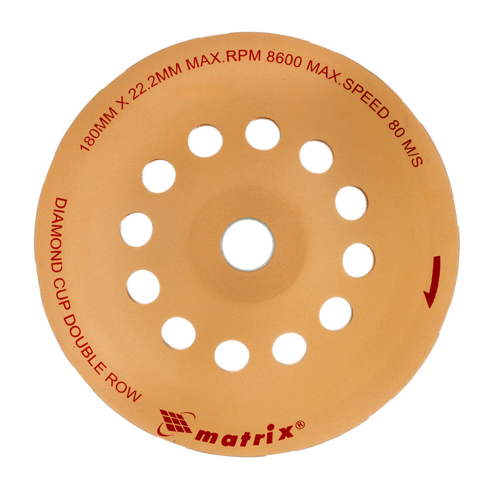 Чашка алмазная зачистная, 180 мм, двухрядная Matrix (72998)