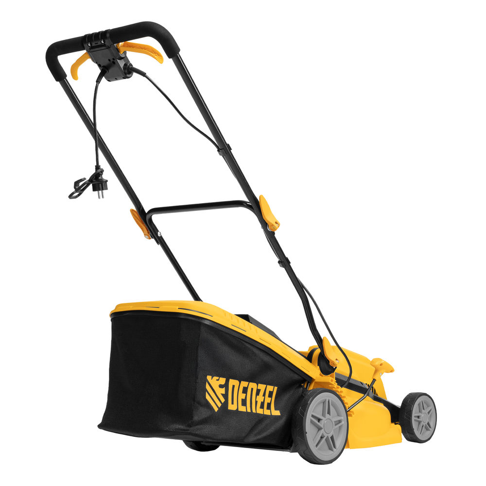 Газонокосилка электрическая GMC-1800, шир. 38см, 1800 Вт, 6 уров., травосб. 35 л Denzel (96629)