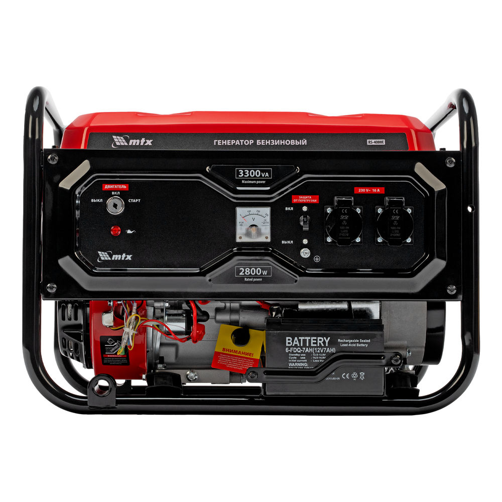 Генератор бензиновый RS-4000E, 3,3 кВт, 230В, электростартер MTX (946125)