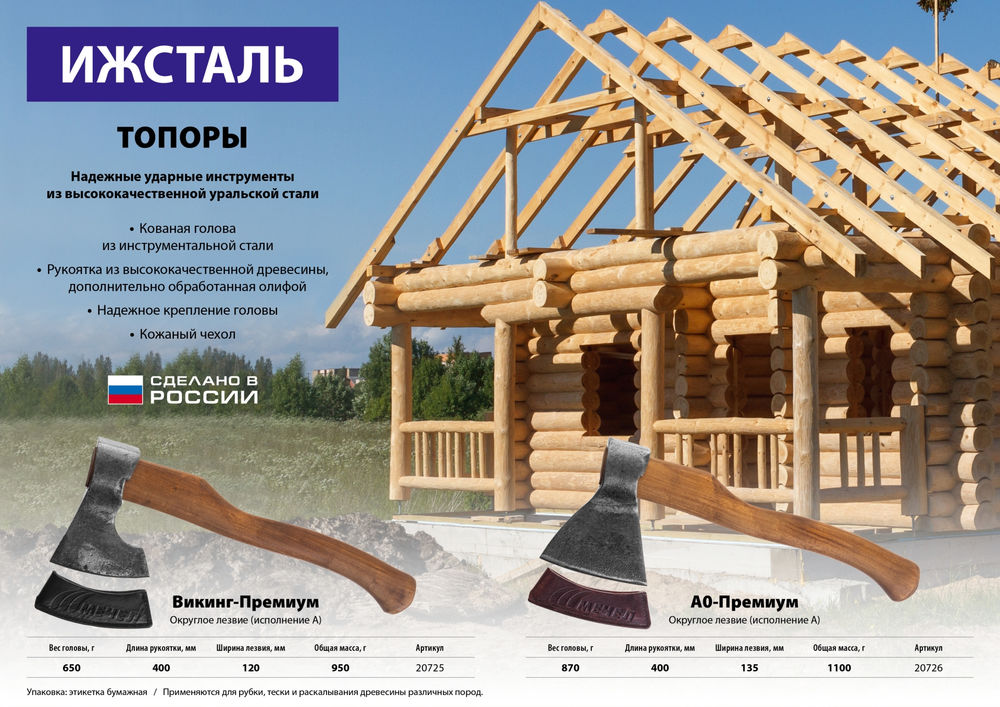 Кованый топор Викинг-Премиум 650/950 г 400 мм Ижсталь-ТНП 20725