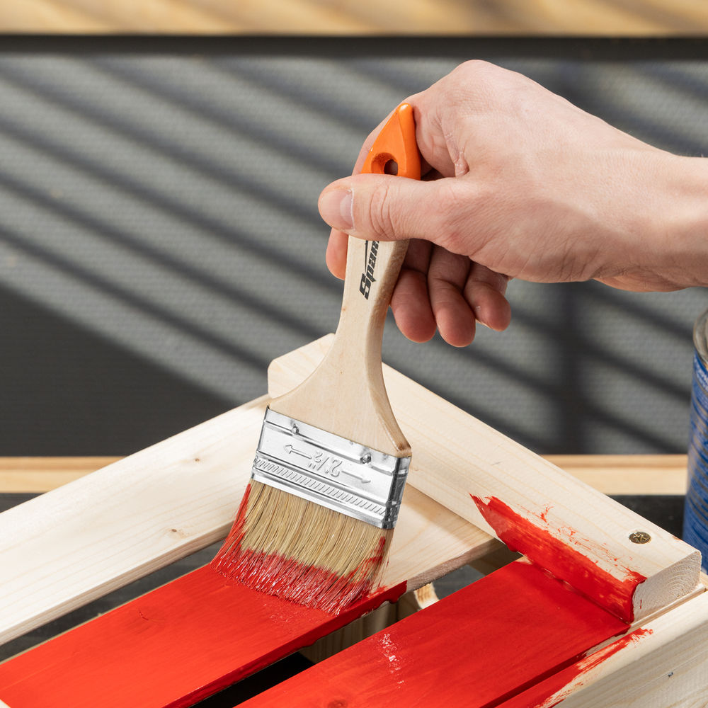 Кисть плоская Slimline 2.5 (63 мм) натуральная щетина, деревянная ручка Sparta (824355)