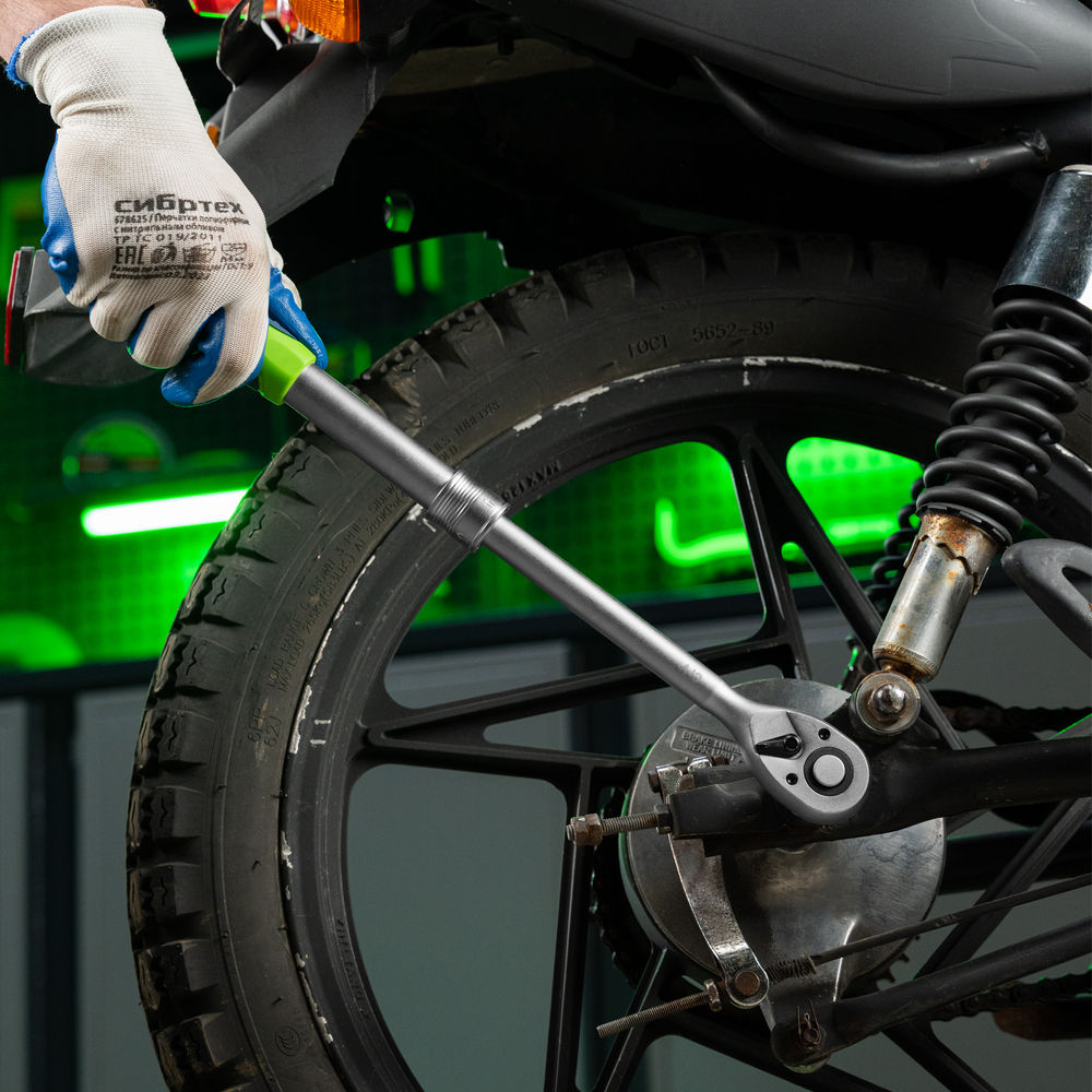 Ключ-трещотка телескопический 1/2, 300-430 мм, 72 зуба, с быстрым сбросом Сибртех