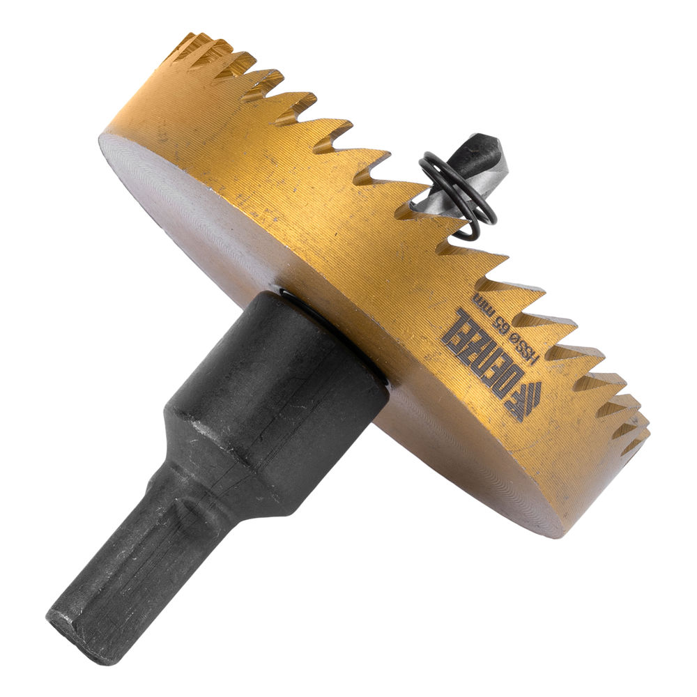 Коронка по металлу HSS, 65 мм, нитридтитановое покрытие Denzel (724121)