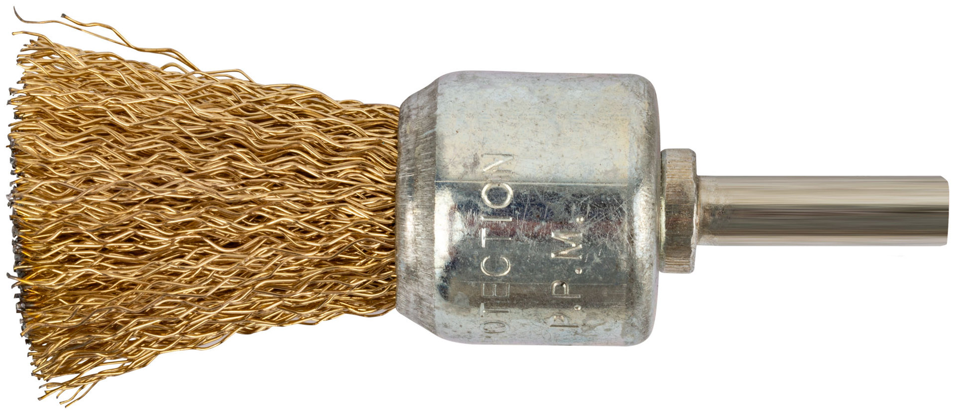 Корщетка-венчик, со шпилькой, стальная латунированная волнистая проволока 24 мм (38470)