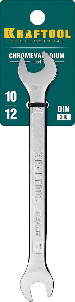 Ключ гаечный рожковый 10 х 12 мм KRAFTOOL 27033-10-12