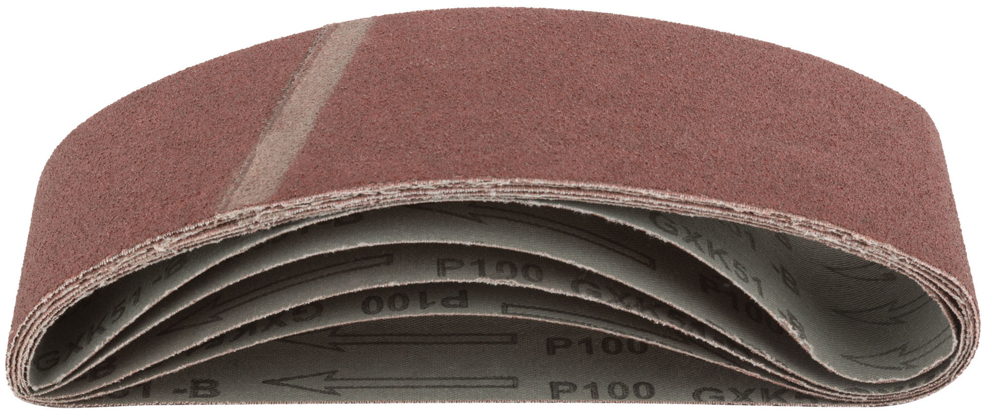 Ленты шлифовальные бесконечные, водостойкие, на тканевой основе, 5 шт., 75х533 мм Р 100 (39695)