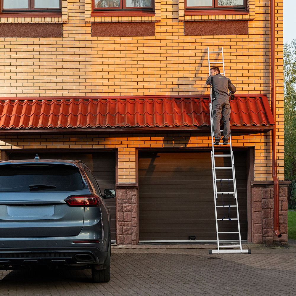 Лестница, 3 х 8 ступеней, алюминиевая, трехсекционная, Сибртех (97818)