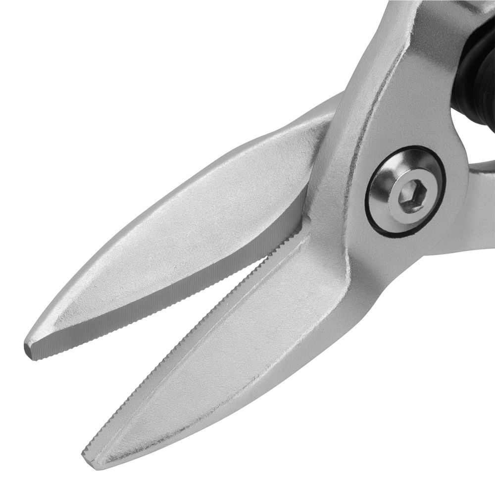 Ножницы по металлу, 270 мм, прямой рез, сталь-CrMo, трехкомпонентные рукоятки Denzel (78370)