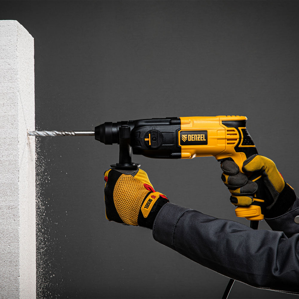 Перфоратор электрический RH-650-18, SDS-plus, 650 Вт, 2.0 Дж, 3 плюс 1 режим Denzel (26603)
