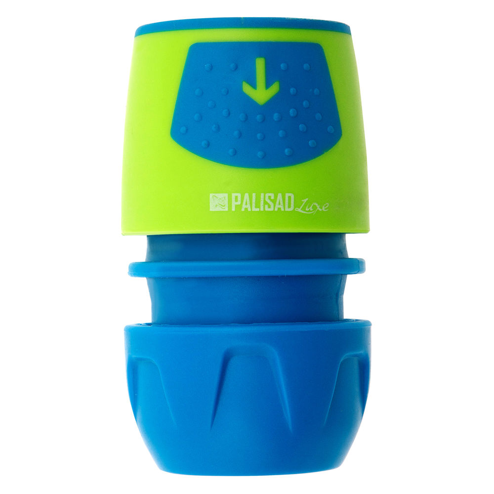 Соединитель быстросъемный для шланга 1/2-3/4, аквастоп, АВС-пластик Palisad Luxe (66267)