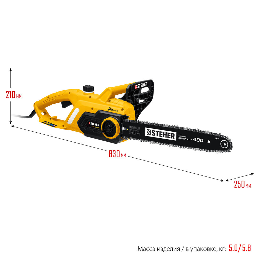 Пила цепная электрическая 2400 Вт, 40 см шина STEHER ES-2440