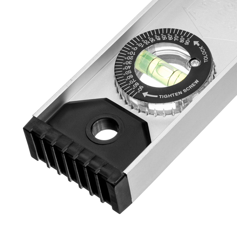 Уровень алюминиевый Рельс, 600 мм, 3 глазка (1 поворотный) Matrix (34023)