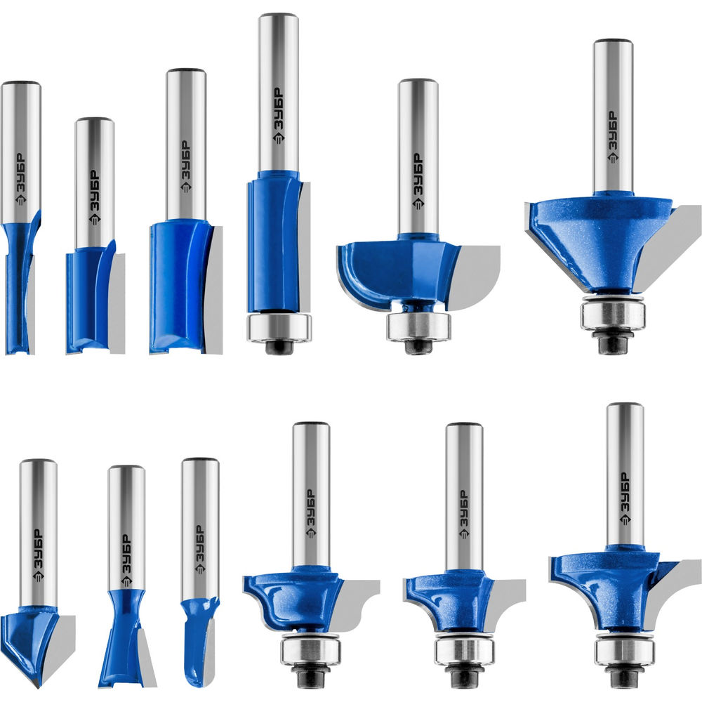 Набор профильных фрез по дереву 12 шт ЗУБР Профессионал 28796-H12