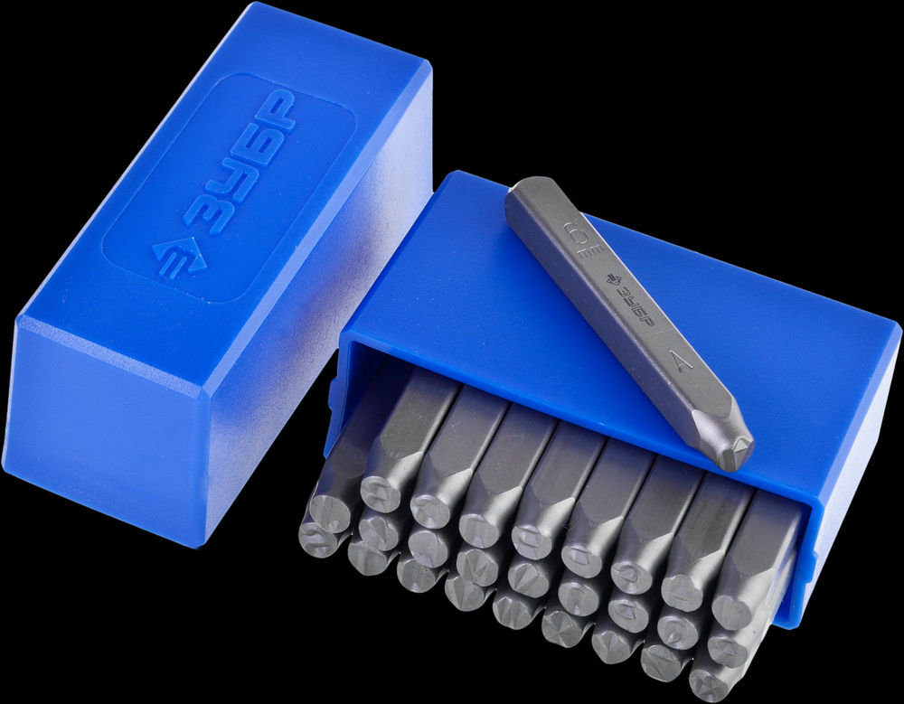 Клейма штамповочные буквенные 6 мм латиница Профессионал ЗУБР 21505-06