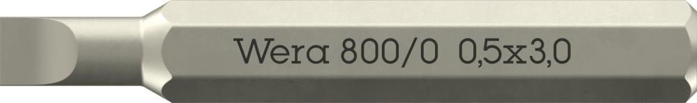 800/0 Micro Slotted Бита шлицевая, SL 0.50 x 3.0 x 30 мм, хвостовик шестигранный 5/32 C4.0 (4 мм) (WE-058105)