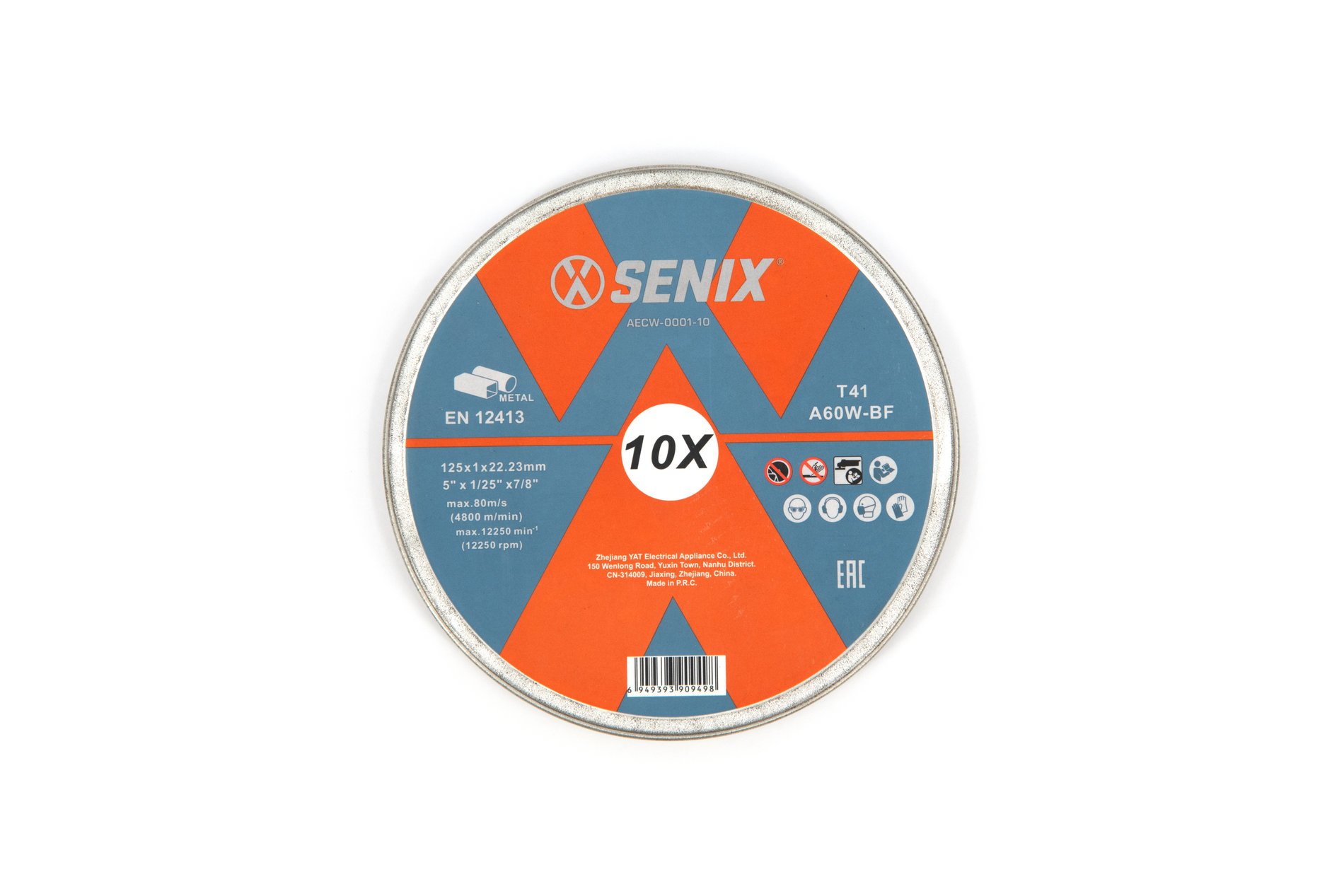 Диск отрезной по металлу, упак 10 шт.,1251.022.23 mm SENIX AECW-0001-10