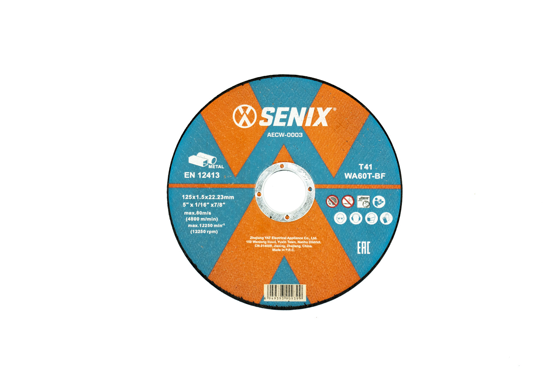 Диск отрезной по металлу, упак 10 шт.,1251.522.23 mm SENIX AECW-0003-10