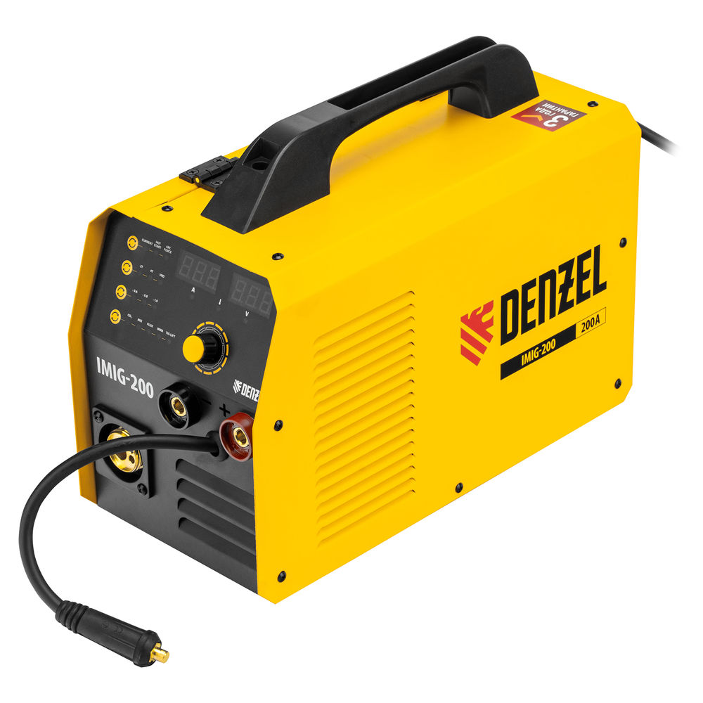 Аппарат инвертор. полуавтомат. cварки IMIG-200, 200 А, ПВ 60%, катушка 5 кг Denzel (94361)