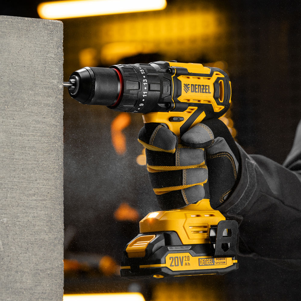 Дрель-шуруповерт аккумуляторная ударная бесщет. CIDH-BL-20, Li-Ion, 20 В// Denzel (26137)