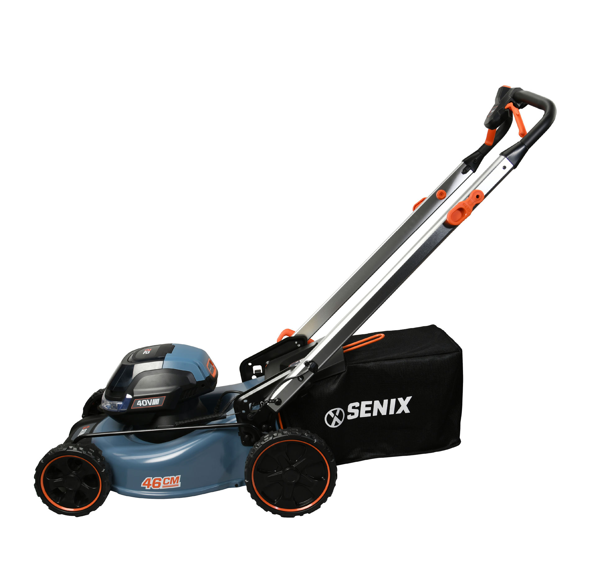 Газонокосилка самоходная аккумуляторная, 46 см, 4 аккумулятора 5.0Ач, двухпортовое ЗУ 2X2 40В