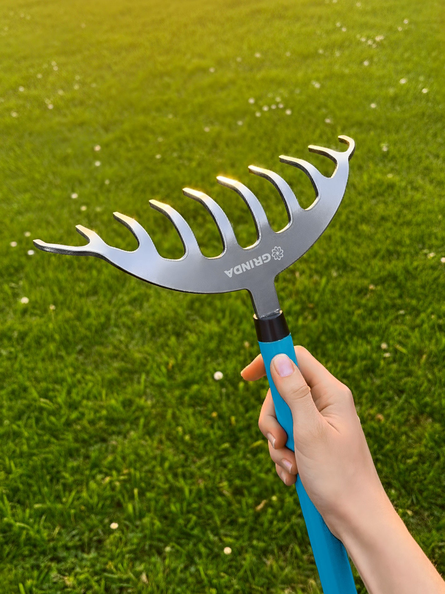 GRINDA SR-10 грабли цветочные, 250х70х1550 мм, 10 зубьев, алюминиевый черенок, PROLine (39483-10)