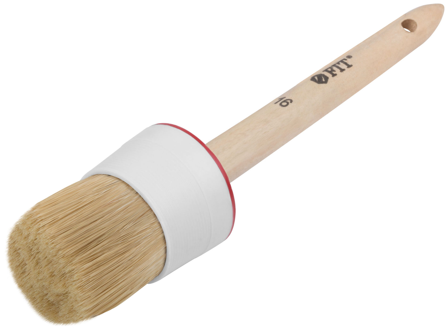 Кисть круглая, натуральная светлая щетина №16 (55 мм) (01309)