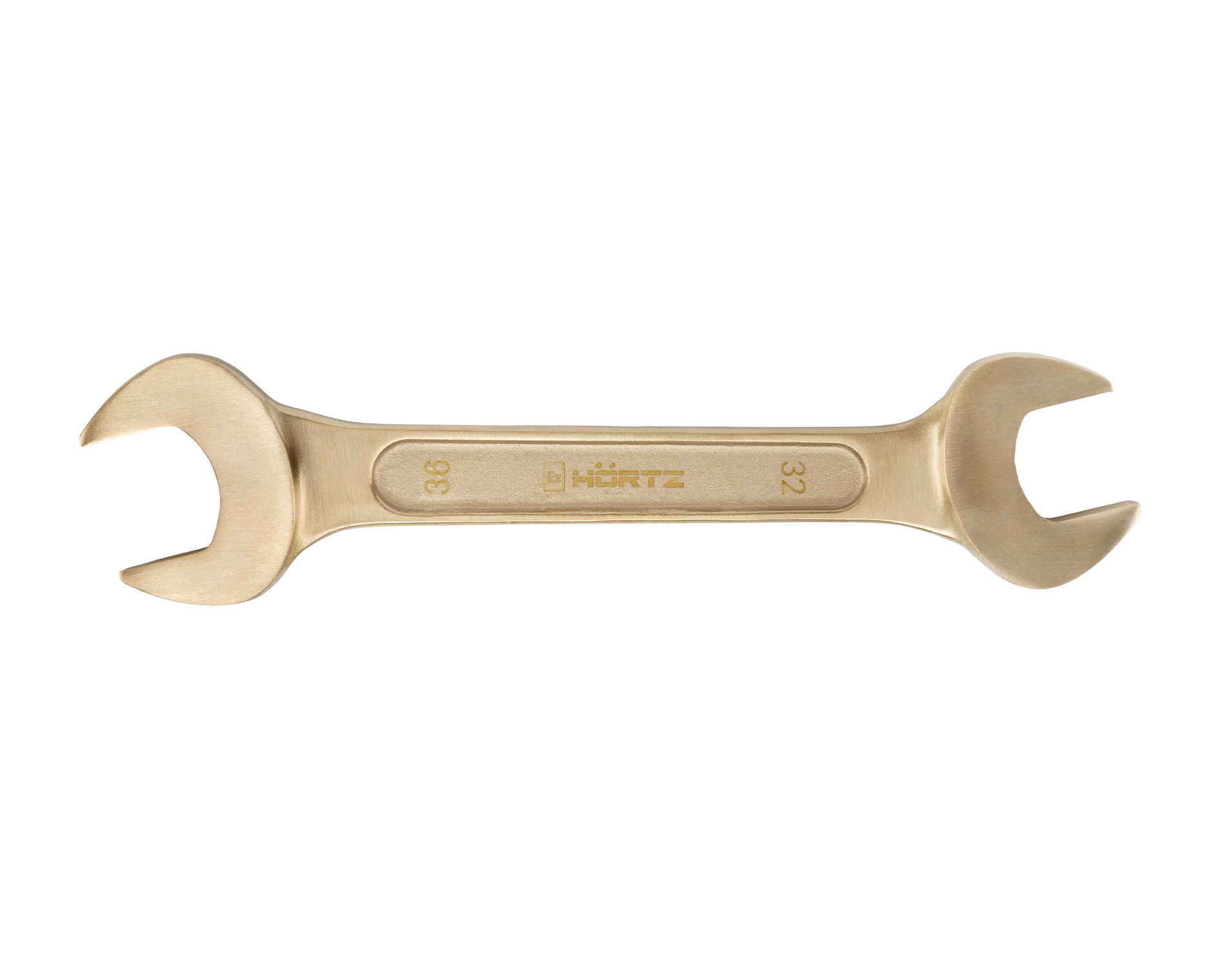Ключ гаечный рожковый двусторонний 32х36 искробезопасный сплав AlCu 146-3236, HORTZ