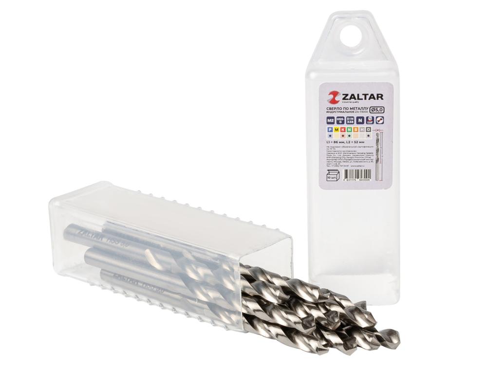Комплект свёрл по металлу индустриальных, 10 шт, DIN 338, HSS-G, Тип N, 5xD, O5.00 мм (ZA-73050-S10)