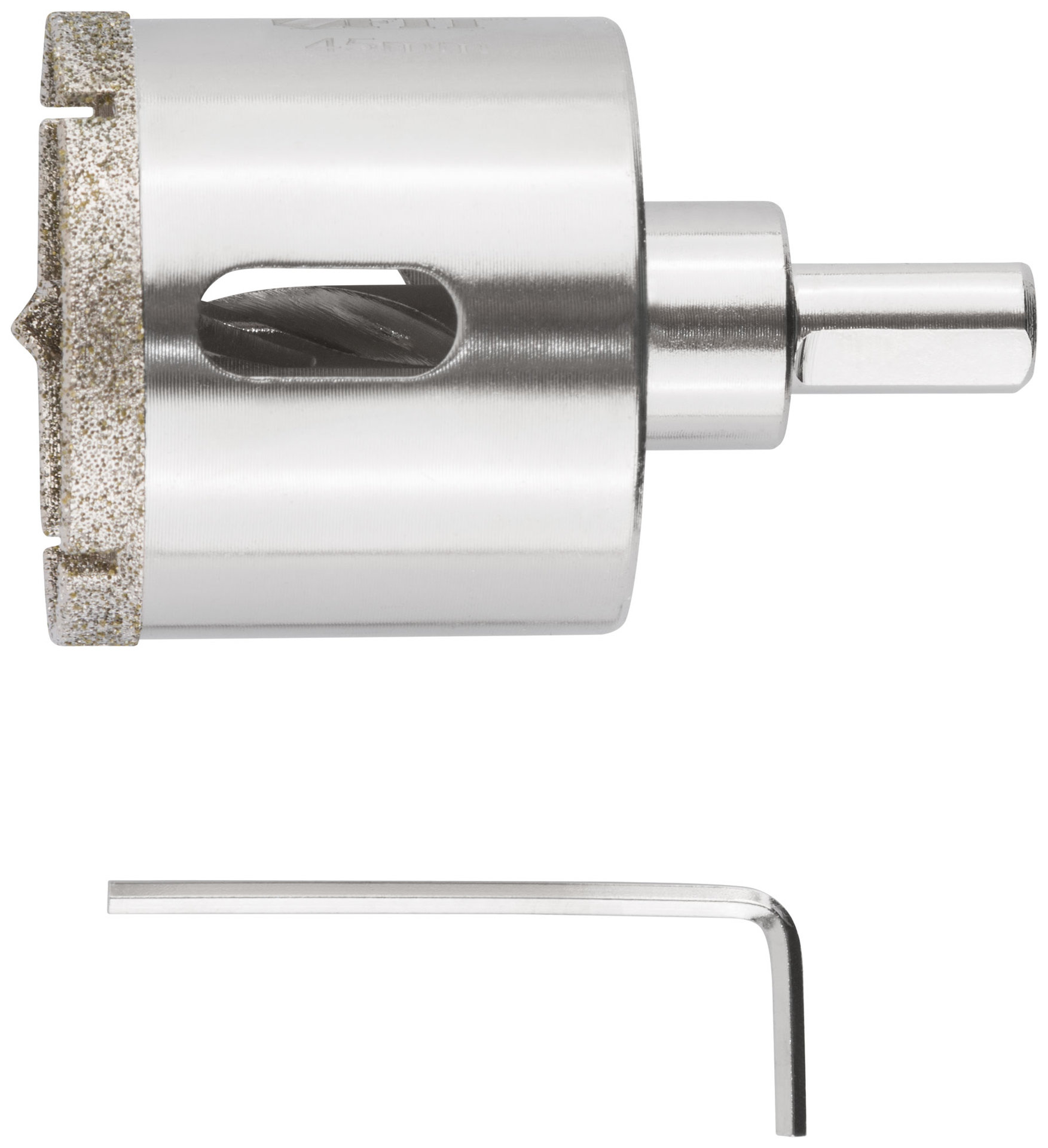 Коронка кольцевая по керамограниту, камню и кафелю алмазная с центровочным сверлом 45х70 мм (16220)