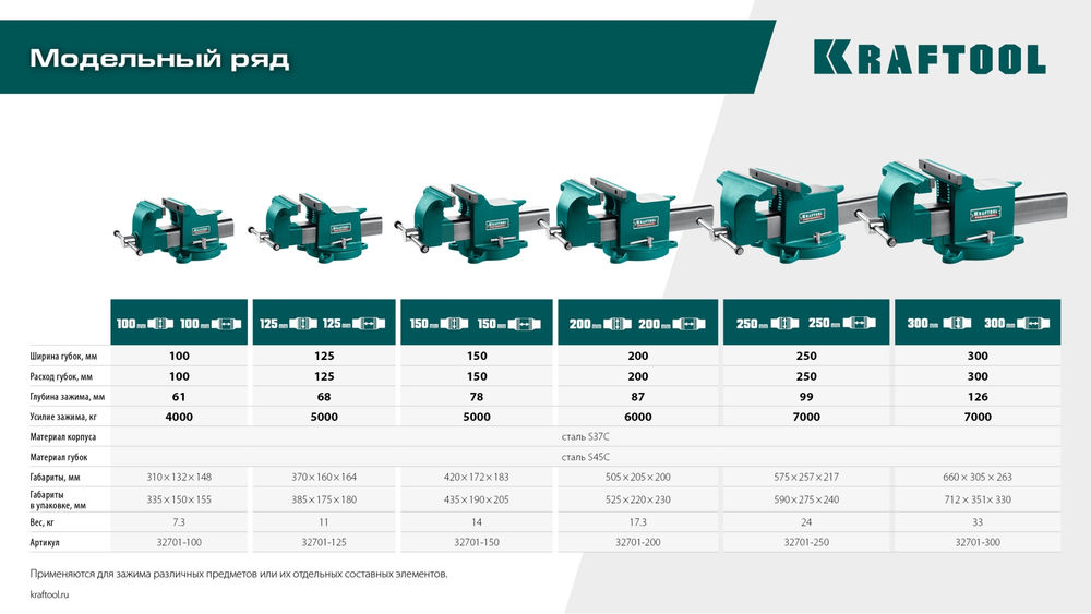Тиски слесарные стальные 300 мм STEEL KRAFTOOL 32701-300