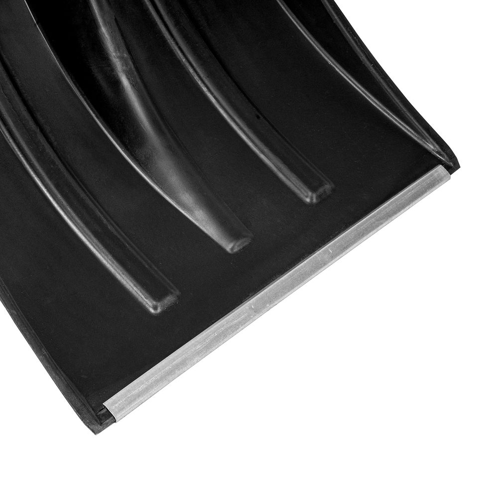 Лопата для уборки снега пластиковая, 380х385х1420 мм, оцинк. планка, деревянный черенок (6157453)