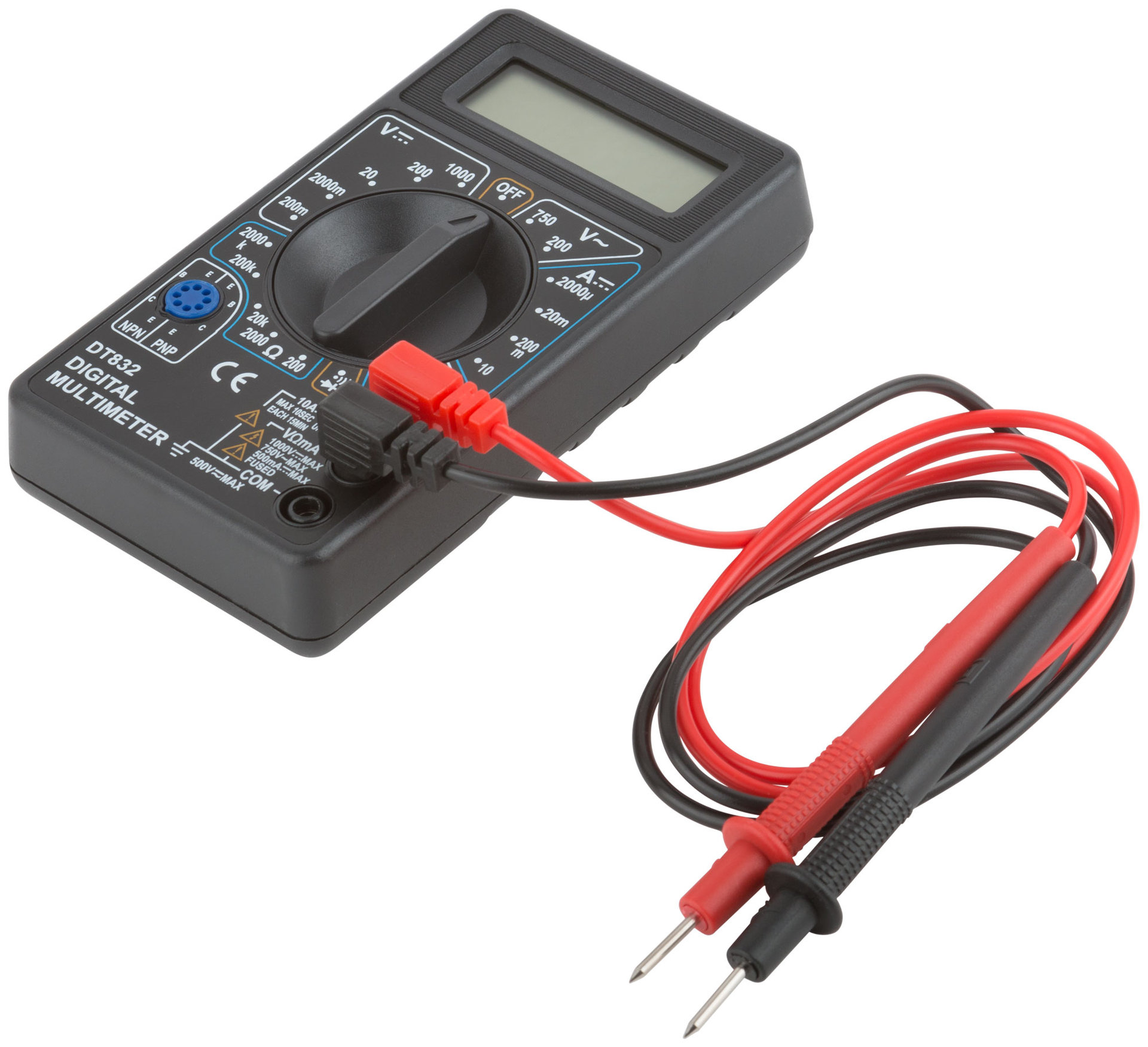 Мультиметр 0,1 мВ-1000 В; 0,1 В-750 В; 1 мкА-10 А; 0,1 Ом-2 МОм; коробка (80615)