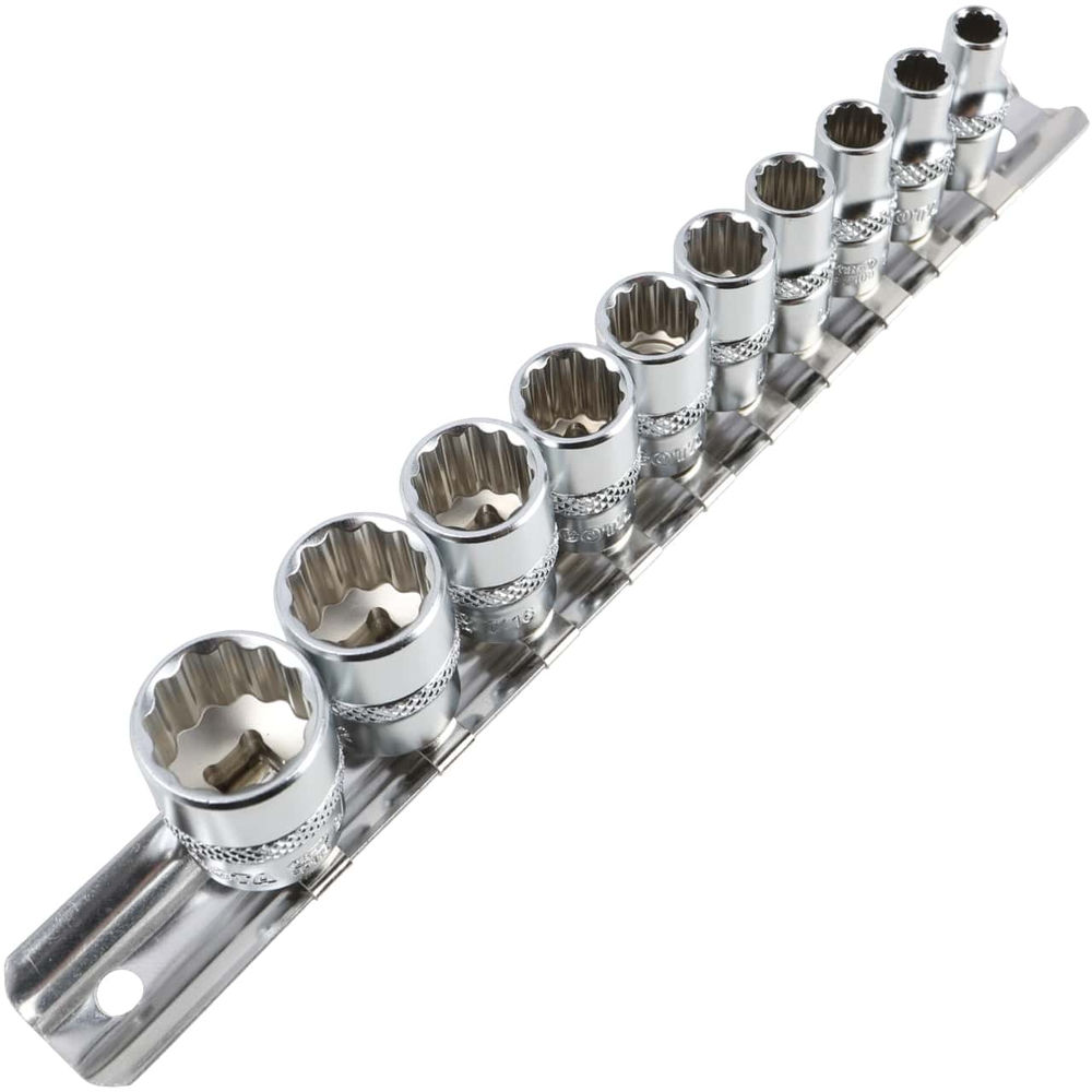 Набор торцевых головок 12-ти гранных 10 пр. на линейке, 3/16-9/16 1/4 Licota TBS-22002