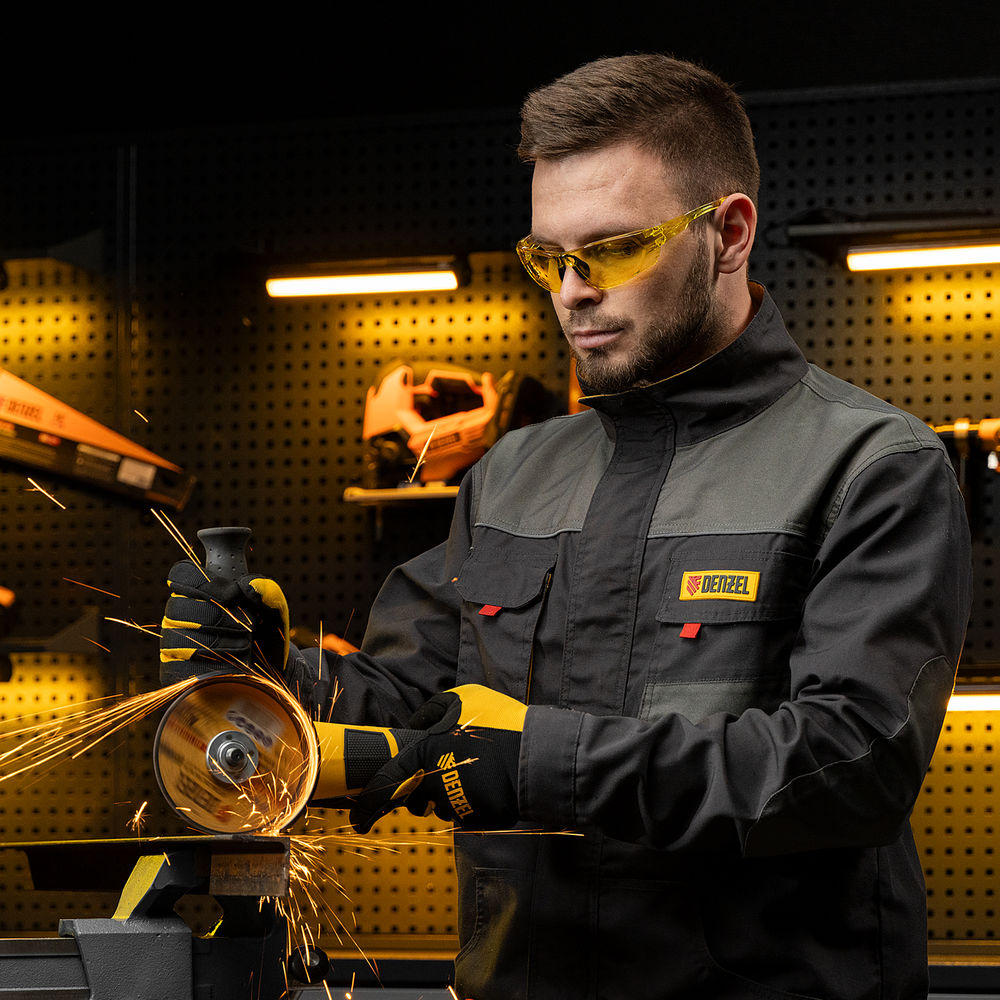 Очки защитные открытые, поликарбонатные, желтая линза Denzel (89199)