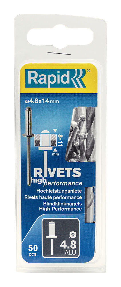 Алюминиевая заклепка 4.8 х 14 мм, 50 шт RAPID 5000389